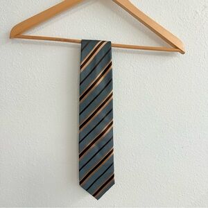 Burberry Blue and Gold Striped Tie